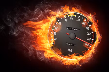 Canvastavla - Multipart Speedometer in Flames