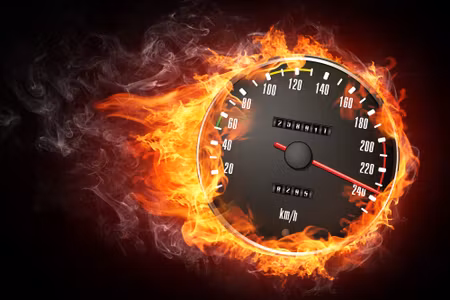 Canvastavla - Multipart Speedometer in Flames