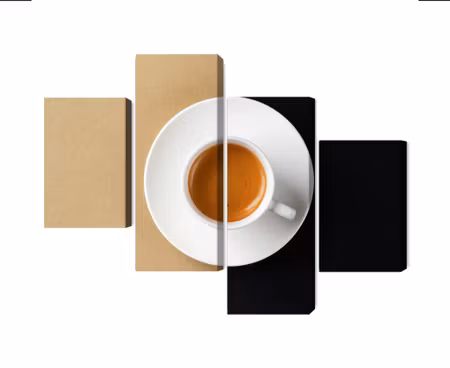 Canvastavla - Multipart a Cup of Italian Coffee