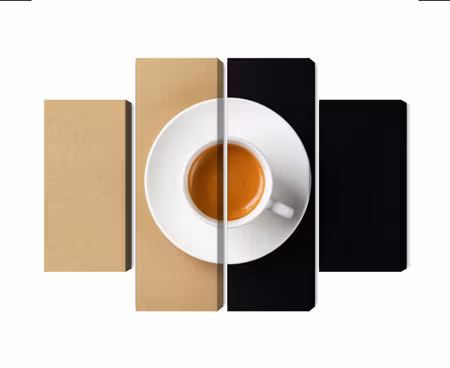 Canvastavla - Multipart a Cup of Italian Coffee