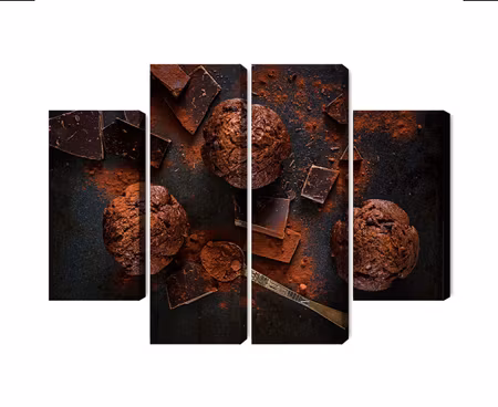 Canvastavla - Multipart Chocolate Muffins