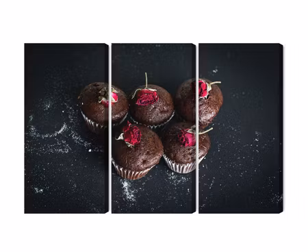Canvastavla - Multipart Chocolate Muffins with