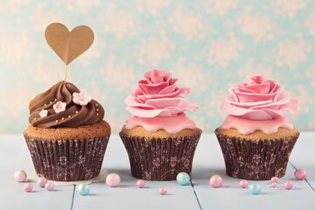 Canvastavla - Multipart Cupcakes with Cream