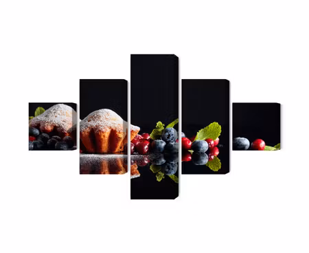 Canvastavla - Multipart Muffins with Fruits