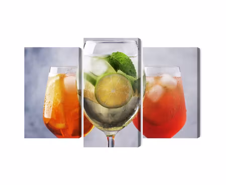 Canvastavla - Multipart Set of Summer Cocktails