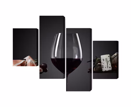 Canvastavla - Multipart a Glass of Red Wine