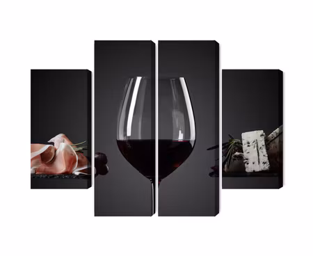 Canvastavla - Multipart a Glass of Red Wine