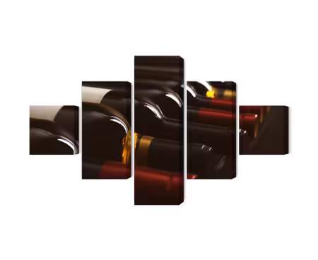 Canvastavla - Multipart Delicious Wine Bottles