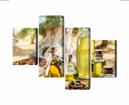 Canvastavla - Multipart Oil Bottles