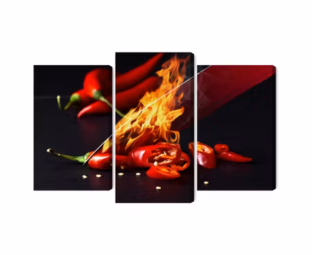 Canvastavla - Multipart Burning Knife