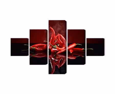 Canvastavla - Multipart Red Chili Peppers