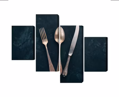 Canvastavla - Multipart Old Cutlery