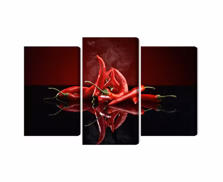 Canvastavla - Multipart Red Chili Peppers