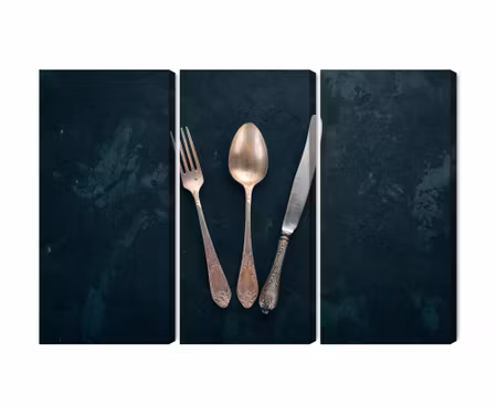 Canvastavla - Multipart Old Cutlery