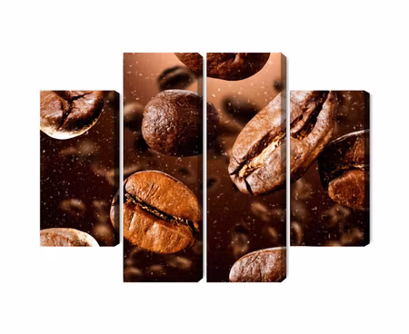 Canvastavla - Multipart Brown Coffee Beans