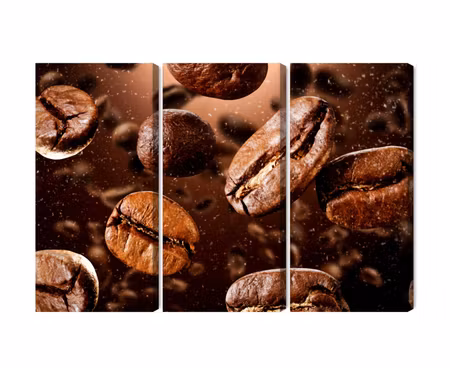Canvastavla - Multipart Brown Coffee Beans