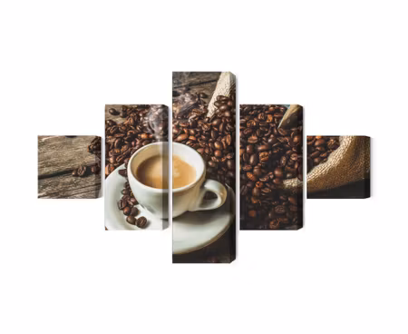 Canvastavla - Multipart a Cup of Hot Coffee