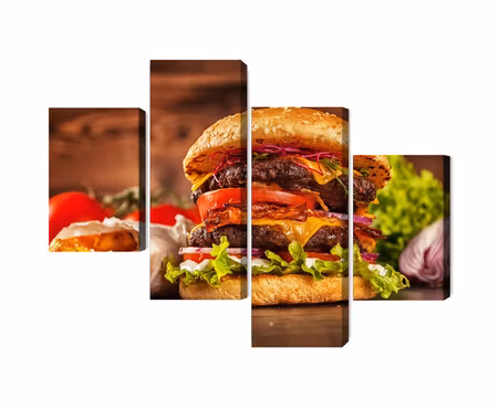 Canvastavla - Multipart Homemade Hamburger
