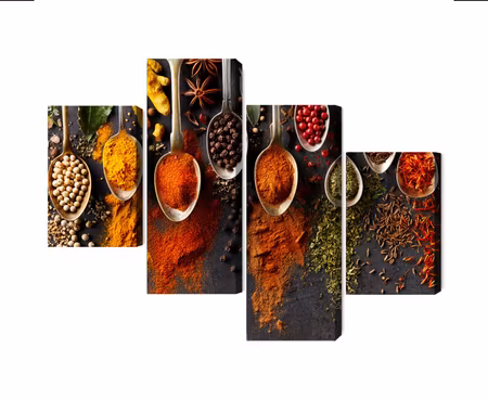 Canvastavla - Multipart Spices on a Black