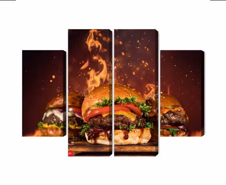 Canvastavla - Multipart Tasty Burgers