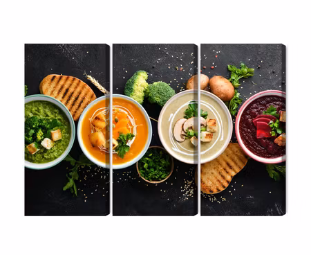 Canvastavla - Multipart Vegetable Cream Soups