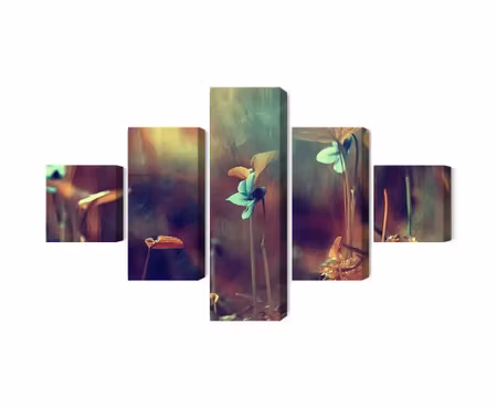 Canvastavla - Multipart Delicate Plants on a