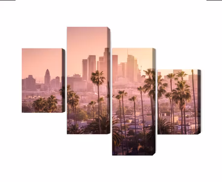 Canvastavla - Multipart Downtown Los Angeles At