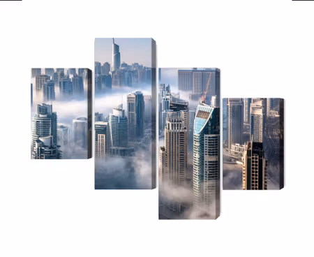 Canvastavla - Multipart Dubai City Panorama in