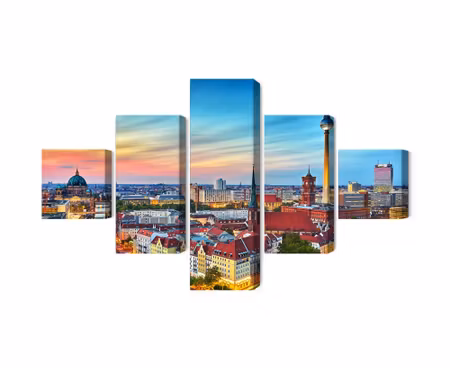 Canvastavla - Multipart Colorful Sky and Berlin