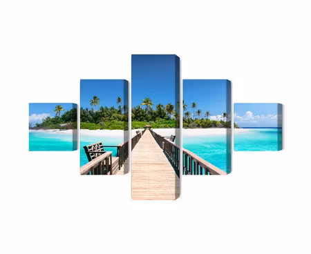 Canvastavla - Multipart D Pier in the Maldives