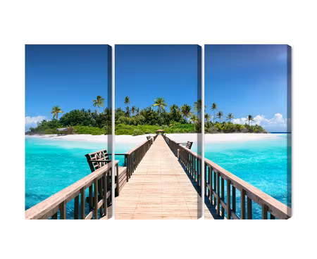 Canvastavla - Multipart D Pier in the Maldives