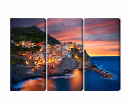 Canvastavla - Multipart Manarola City in Italy