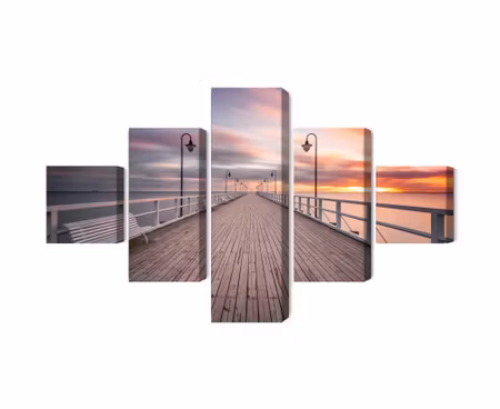 Canvastavla - Multipart the Pier in Gdynia Orå Owo