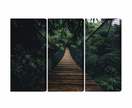 Canvastavla - Multipart Wooden Suspension Bridge