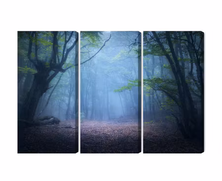 Canvastavla - Multipart Hazy D Forest Landscape