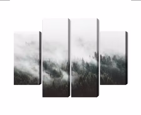 Canvastavla - Multipart Misty D Forest Landscape