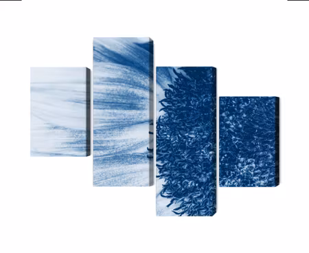 Canvastavla - Multipart Blue Sunflower on a Macro