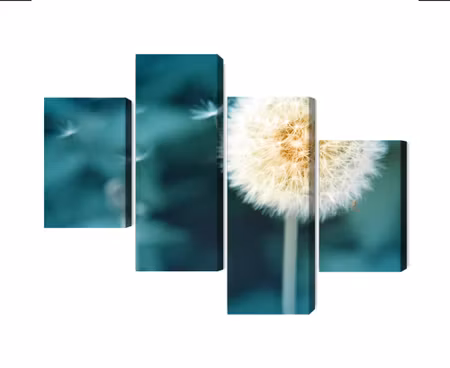 Canvastavla - Multipart Dandelion Flower Close Up