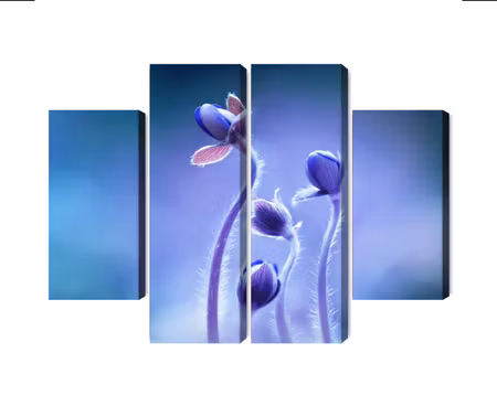 Canvastavla - Multipart Delicate Flowers on a