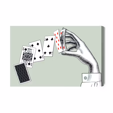 Canvastavla - Woman Amp S Hand with a Deck of