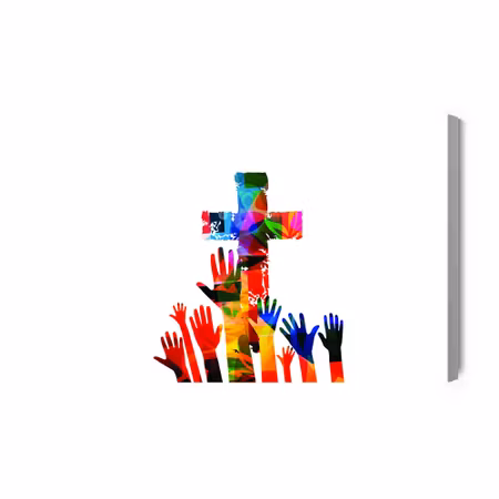 Canvastavla - Colorful Christian Cross