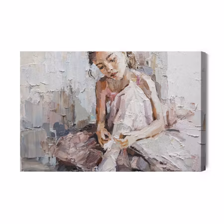 Canvastavla - Little Ballerina with Curly Hair
