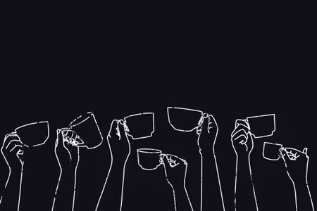 Canvastavla - Hands Holding Cups