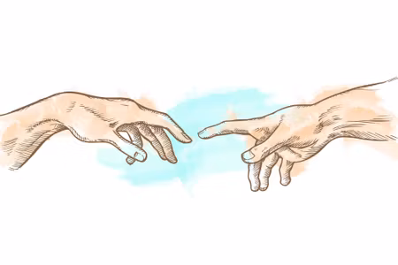 Canvastavla - The Creation of Adam in Watercolor