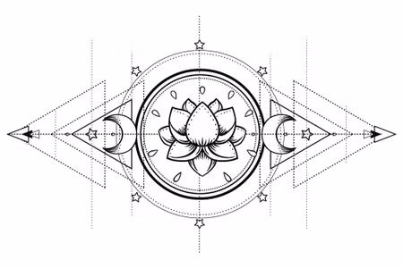 Canvastavla - Lotus and Sacred Geometry