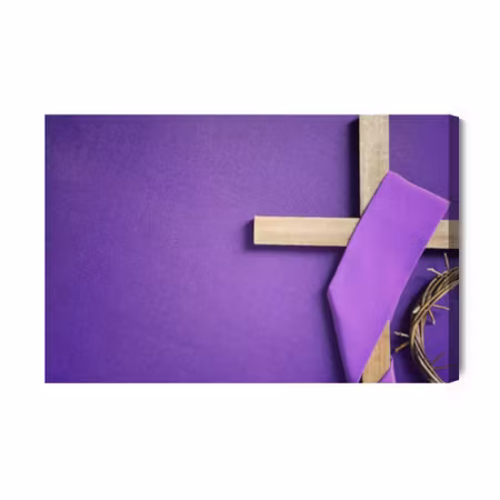 Canvastavla - Cross on a Purple Background