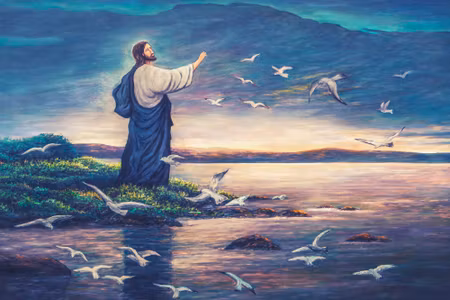 Canvastavla - Jesus Standing on the Seashore
