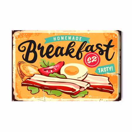 Canvastavla - Retro Style English Breakfast