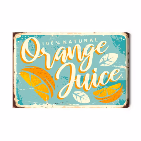 Canvastavla - Oranges and Retro Lettering