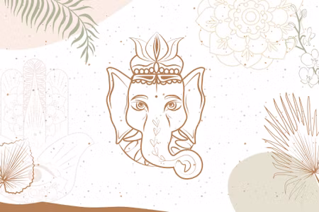 Canvastavla - Drawing of Ganesha